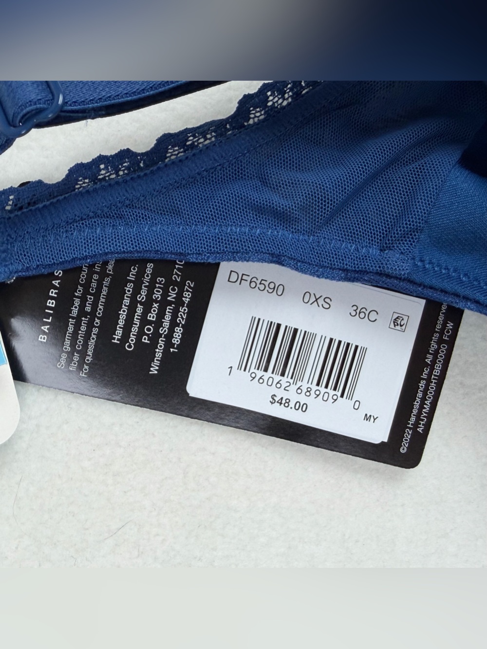 Bali Passion for Comfort Smooth Lace Convertible Underwire Bra DF6590 Blue 36C - Picture 3 of 10